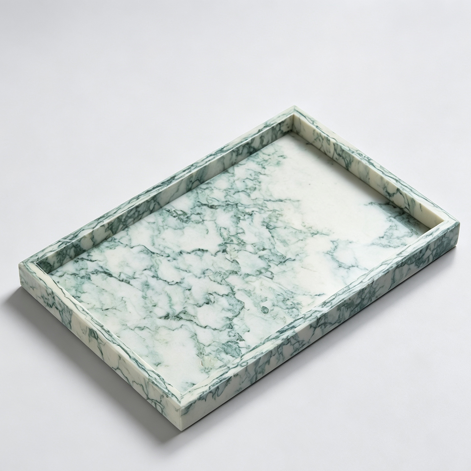 Natural Stone Marble Tray – Luxury Decorative Organizer for Vanity and Bathroom